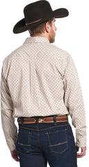 Long Sleeve Diamond Print Snap Front Shirt