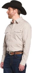 Long Sleeve Diamond Print Snap Front Shirt