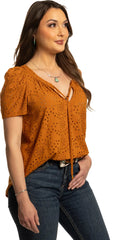 Justin Eyelet Peasant Top