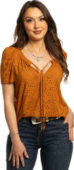 Justin Eyelet Peasant Top